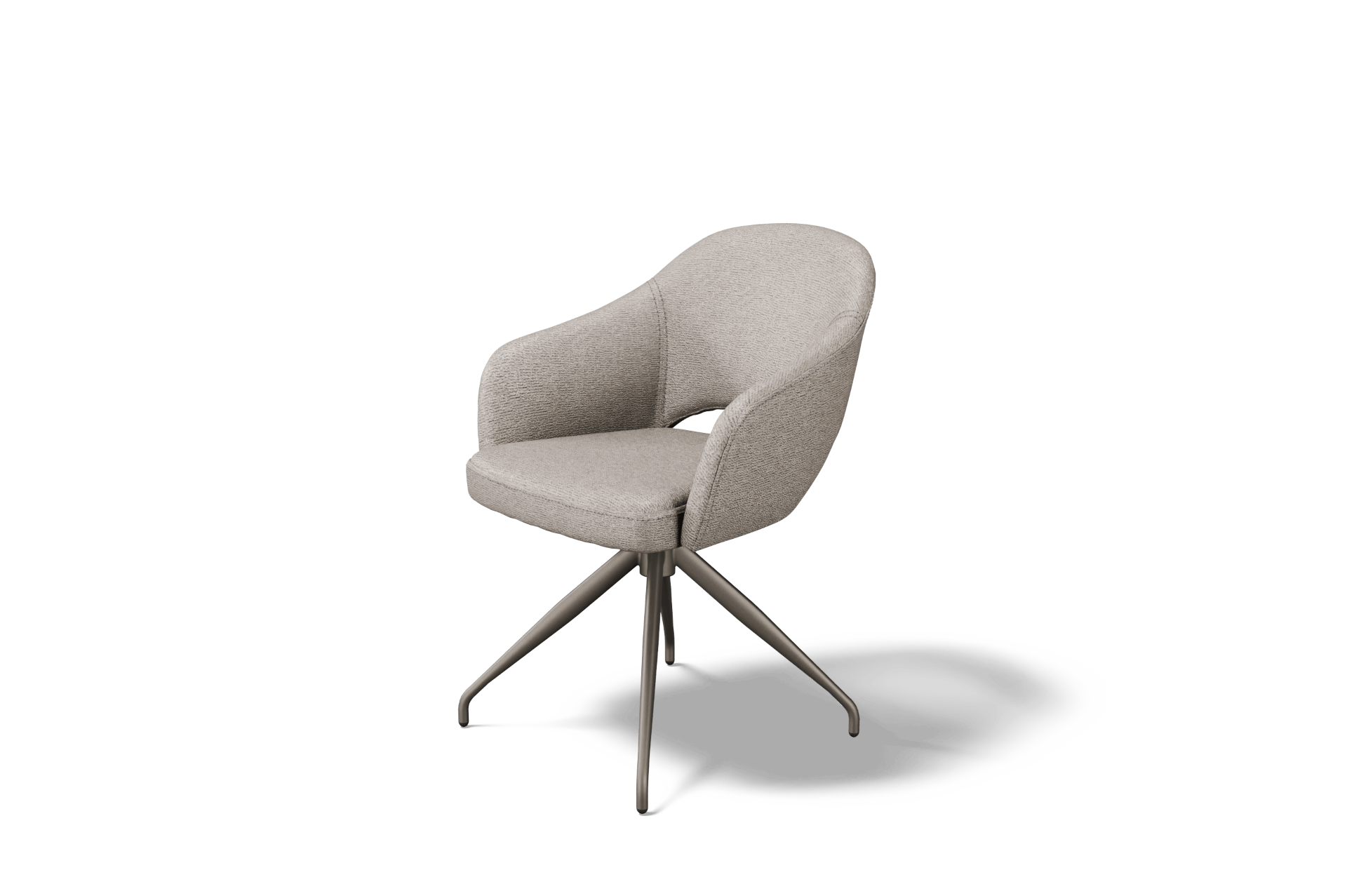 Krzeslo obrotowe K30 z podlokietnikiem z bezowego materialu w pelni zmywalny noga pajak obrot 360 wysoka jakosc tcmeble 2