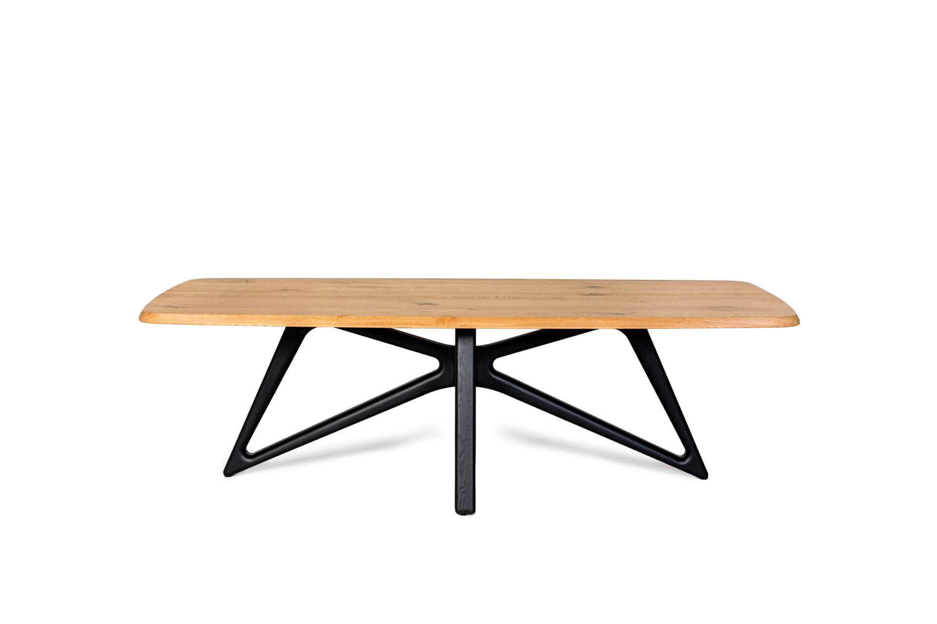 Modena &ndash; Duży st&oacute;ł nierozkładany 100% lite drewno dębowe, masywne czarne  nogi