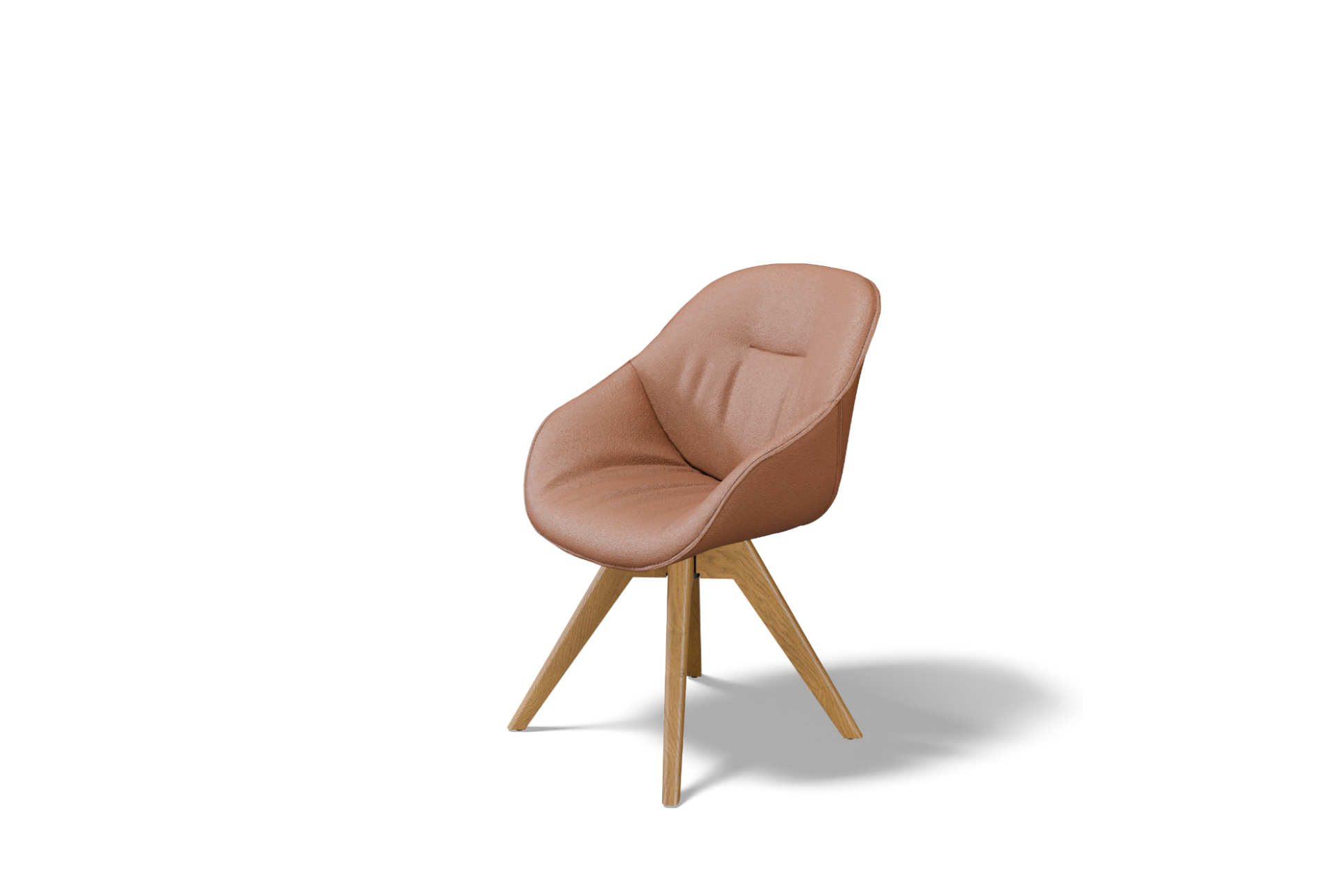 Brazowe krzeslo na debowej nodze z mechanizmem obrotowym skora naturalna Wygodne mocne krzeslo z podlokietnikami do salonu. TC Meble Dobrodzien 3