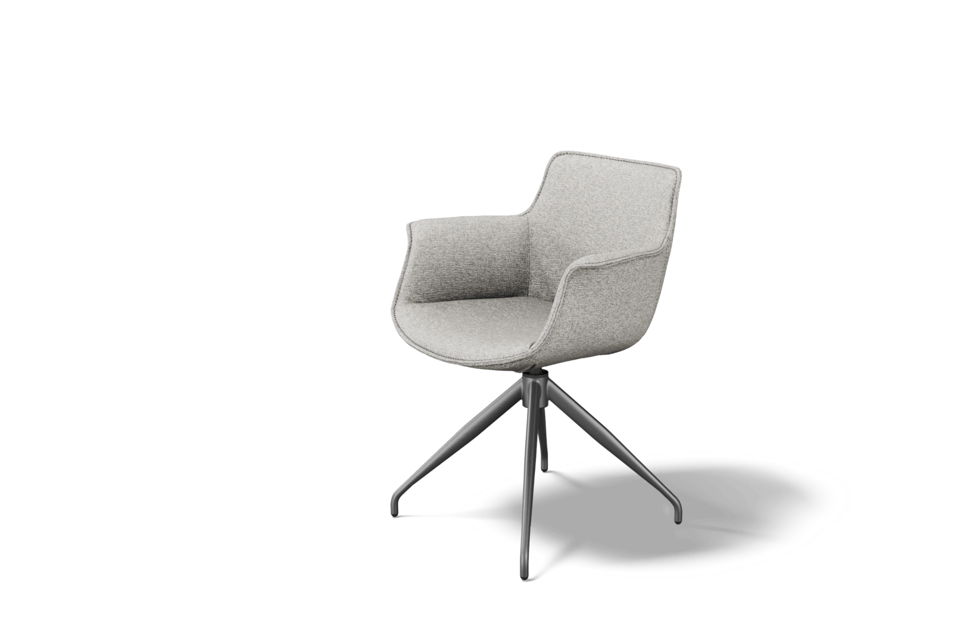 K 33 jasne krzeslo na szampanskiej metalowej nodze z mechanizmem obrotowym z podlokietnikami i wygodnym oparciem tc meble producent wysokiej jakosci mebli salonowych 3