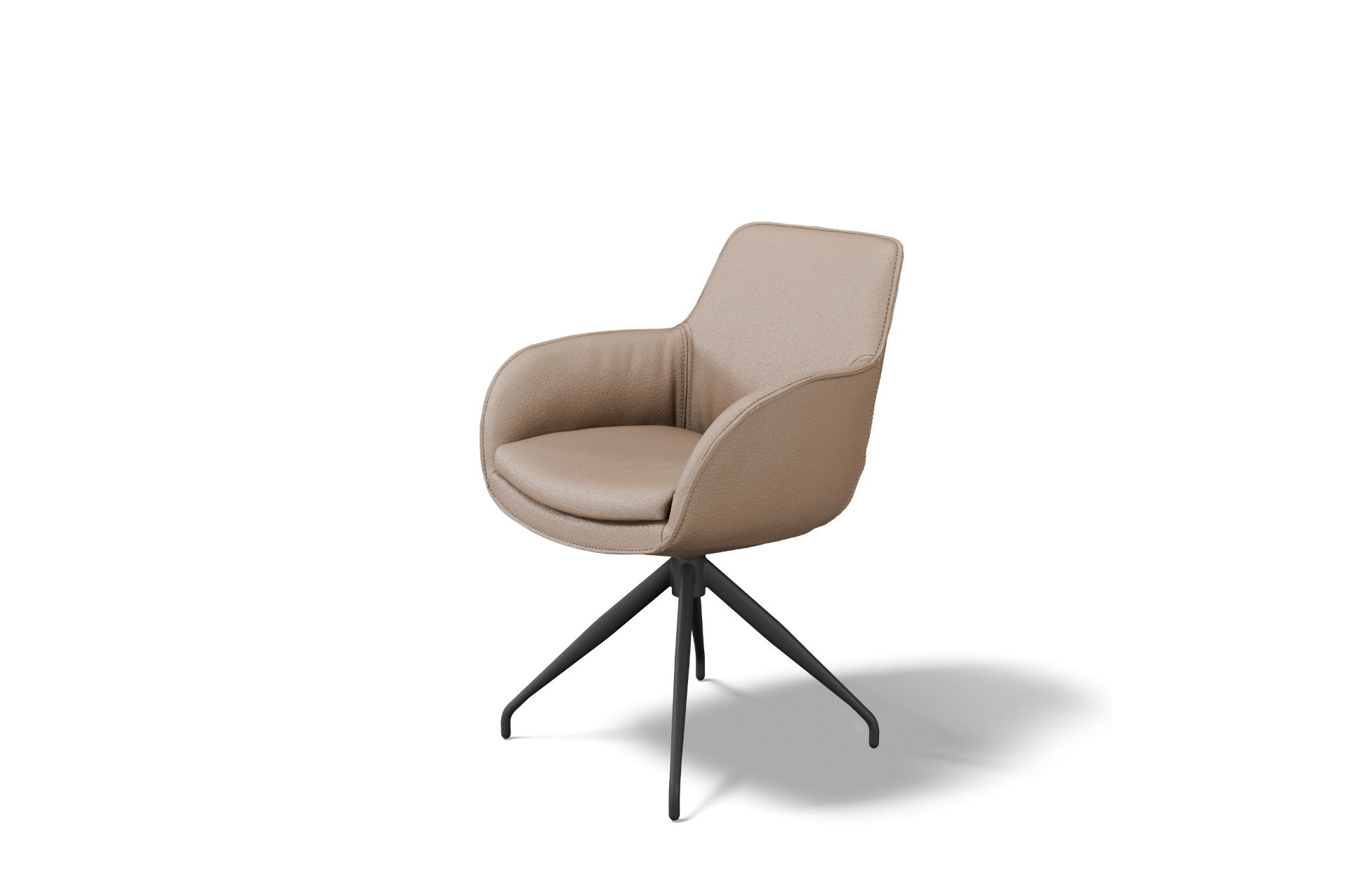 K 35 skora naturalna s6 203 w bezowym odcieniu. Bardzo komfortowe krzeslo z podlokietnikiem na czarnej nodze z obrotem tc meble dobrodzien 3