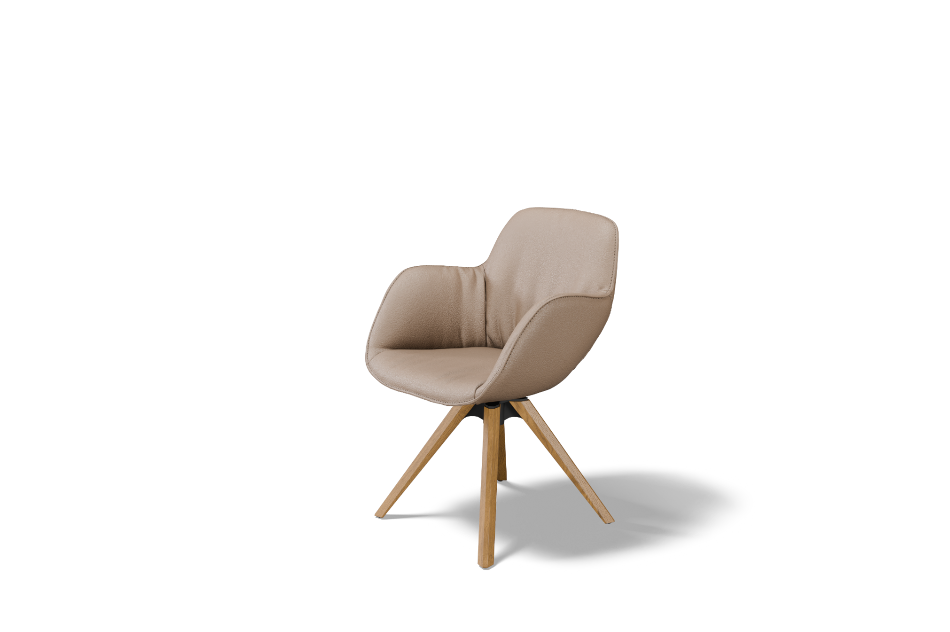 Krzesło K-40 &ndash; kubełkowe z podłokietnikami | drewniana noga z fazą | obr&oacute;t + auto return