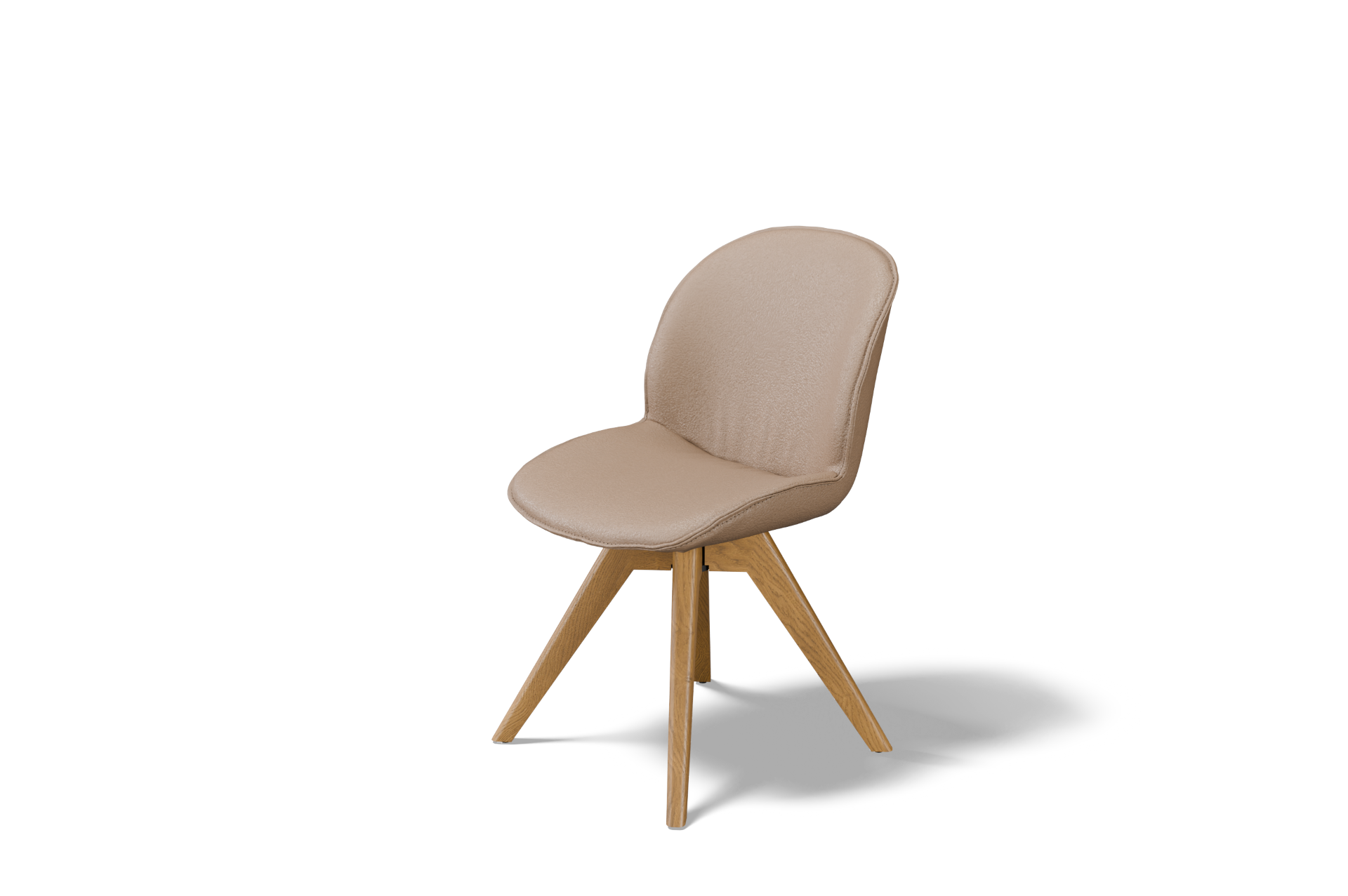 Krzeslo K 34 bez podlokietnika do nowoczesnego salonu na debowej nodze z obrotem auto return z cieplej tkaniny zmywalnej 3