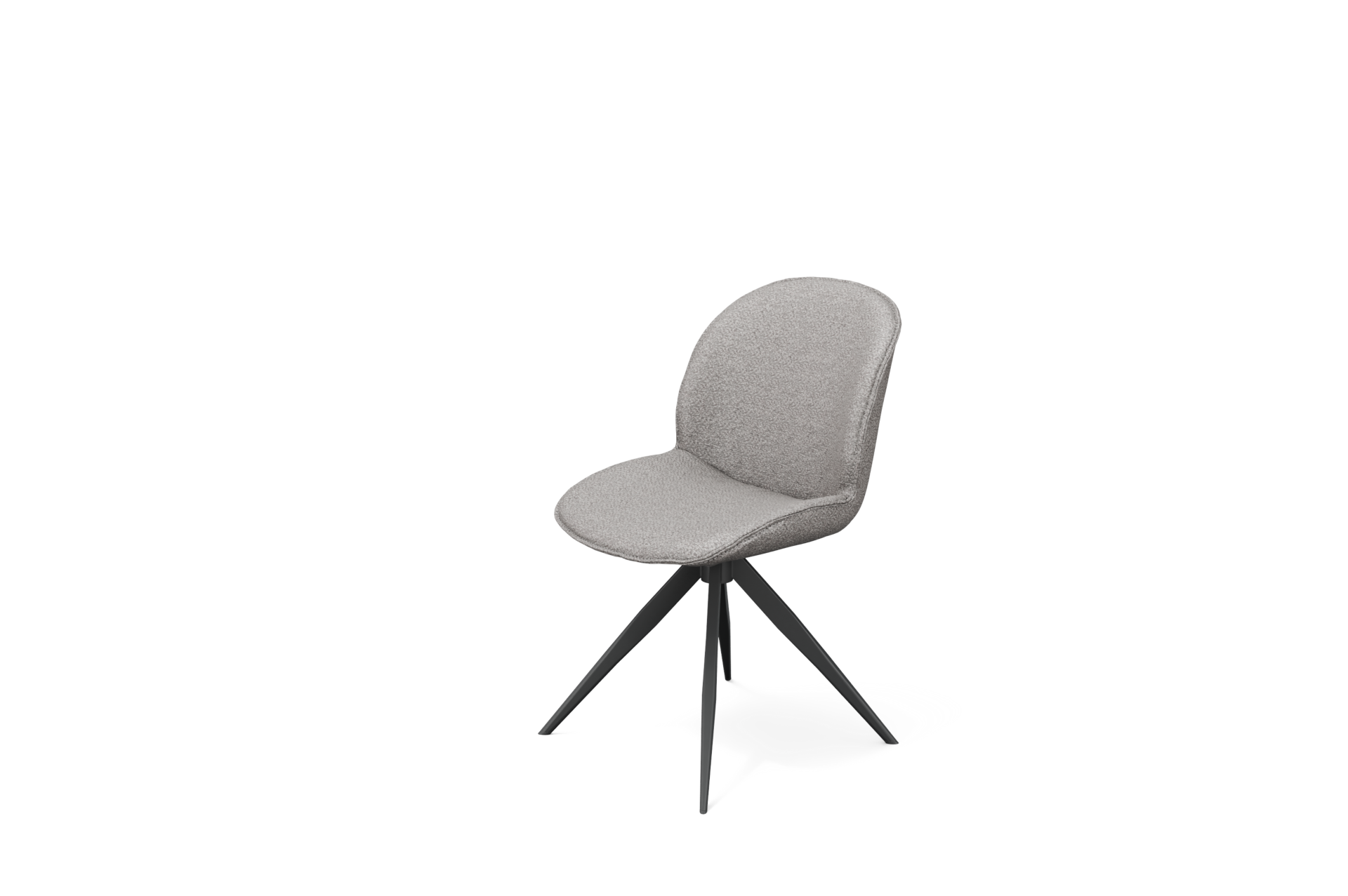 Krzeslo K 34 na metalwoej nzarnej nodze z obrotem auto return skora naturalna biala plus tkanina zmywalna w szarym odcieniu 2