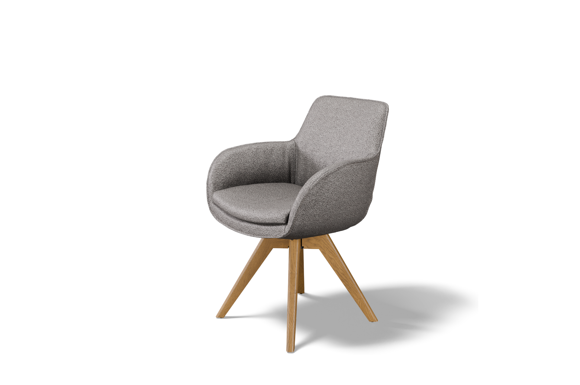 Krzeslo K 35 na debowej nodze z obrotem bezowa tapicerka wygodne duze siedzisko na sprezystej piance z podlokietnikami stabilne krzeslo mocna konstrukcja 2