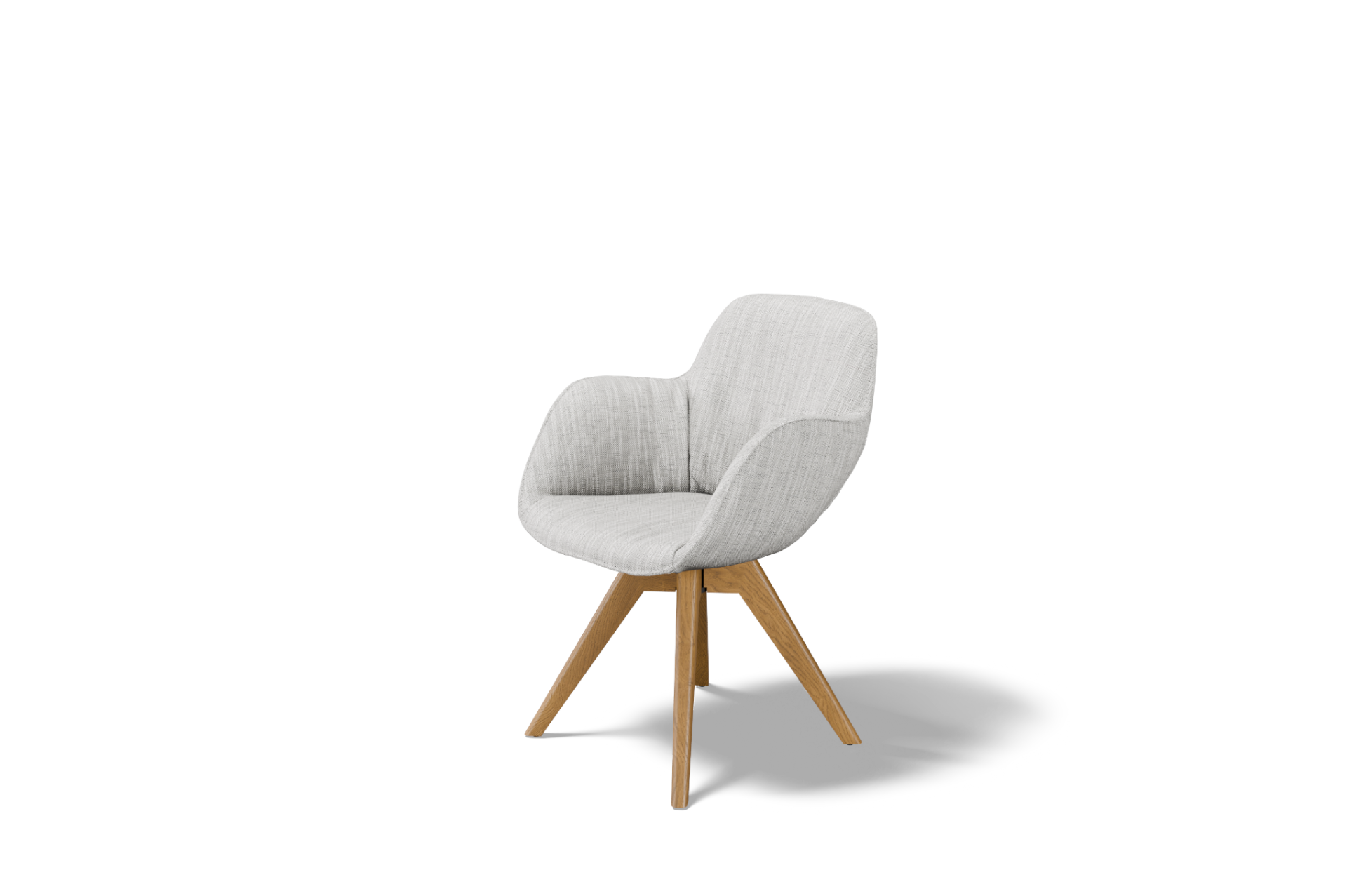 Krzeslo K 40 na drewnianej nodze z mechanizmem obrotu wygodne krzeslo do nowoczesnej jadalni. Biale krzeslo na debowej nodze 2