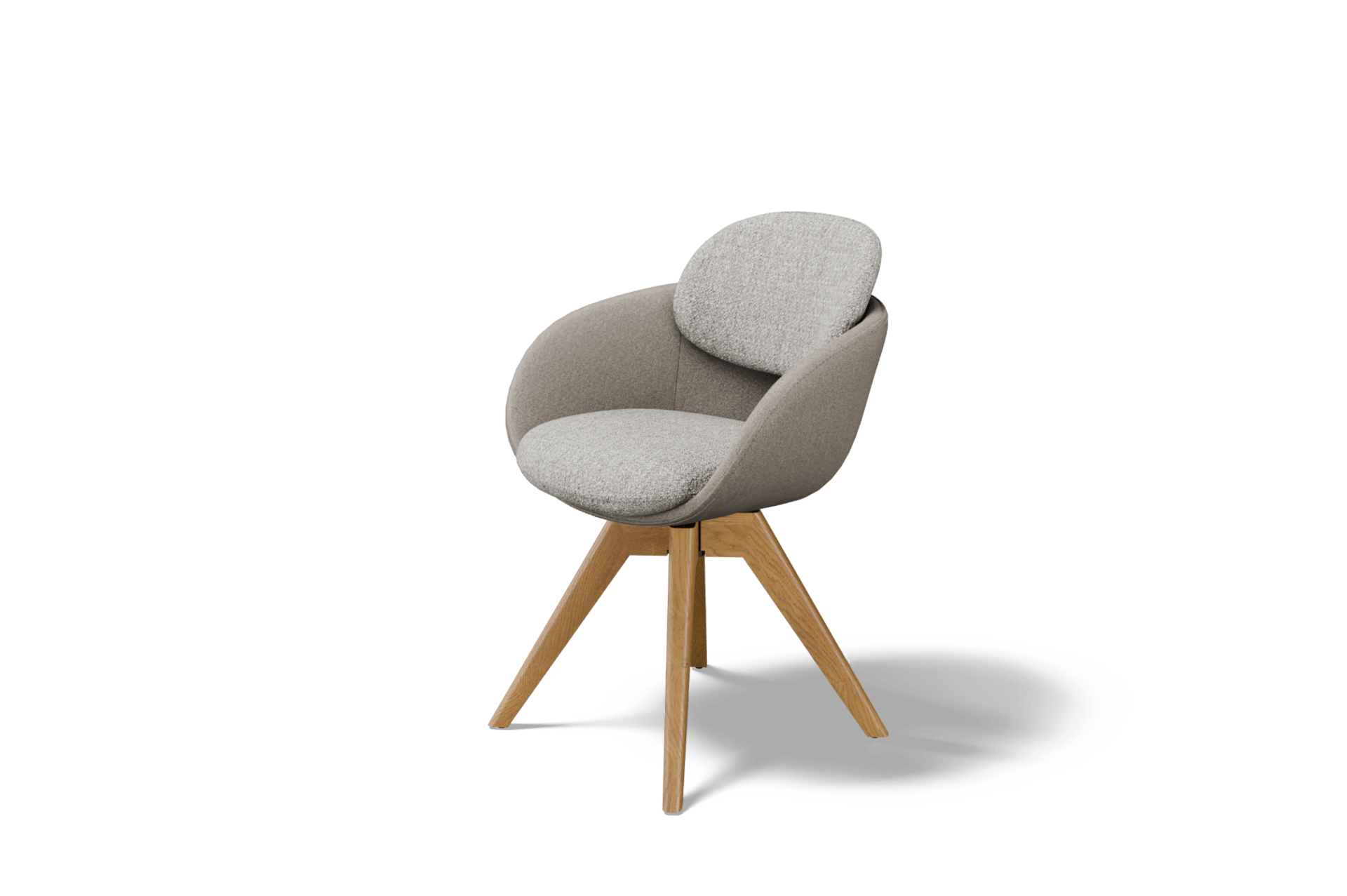 Krzesło K-31 &ndash; dębowa noga z zaokrągleniem i tapicerka w dw&oacute;ch odcieniach szarości