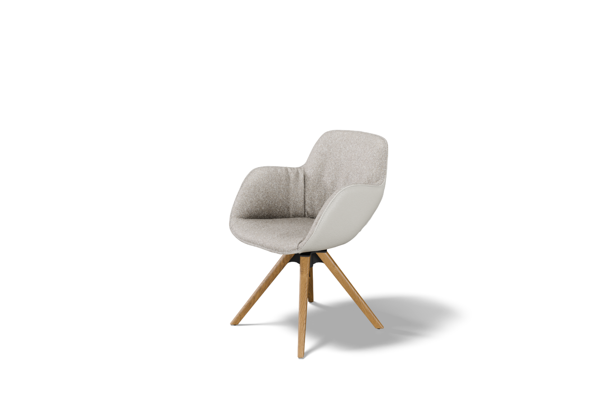 krzeslo K 40 na drewnianej oblej nodze z metalowa wstawka wygodne krzesla z podlokietnikami do salonu z obracanym siedziskiem tcmeble.pl Dobrodzien 3