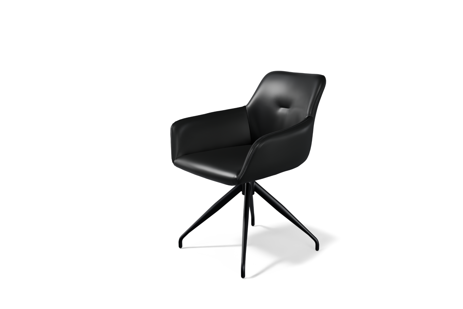 Krzesło K-13 na nodze 1285 &ndash; elegancja czarnej sk&oacute;ry i nowoczesnej formy