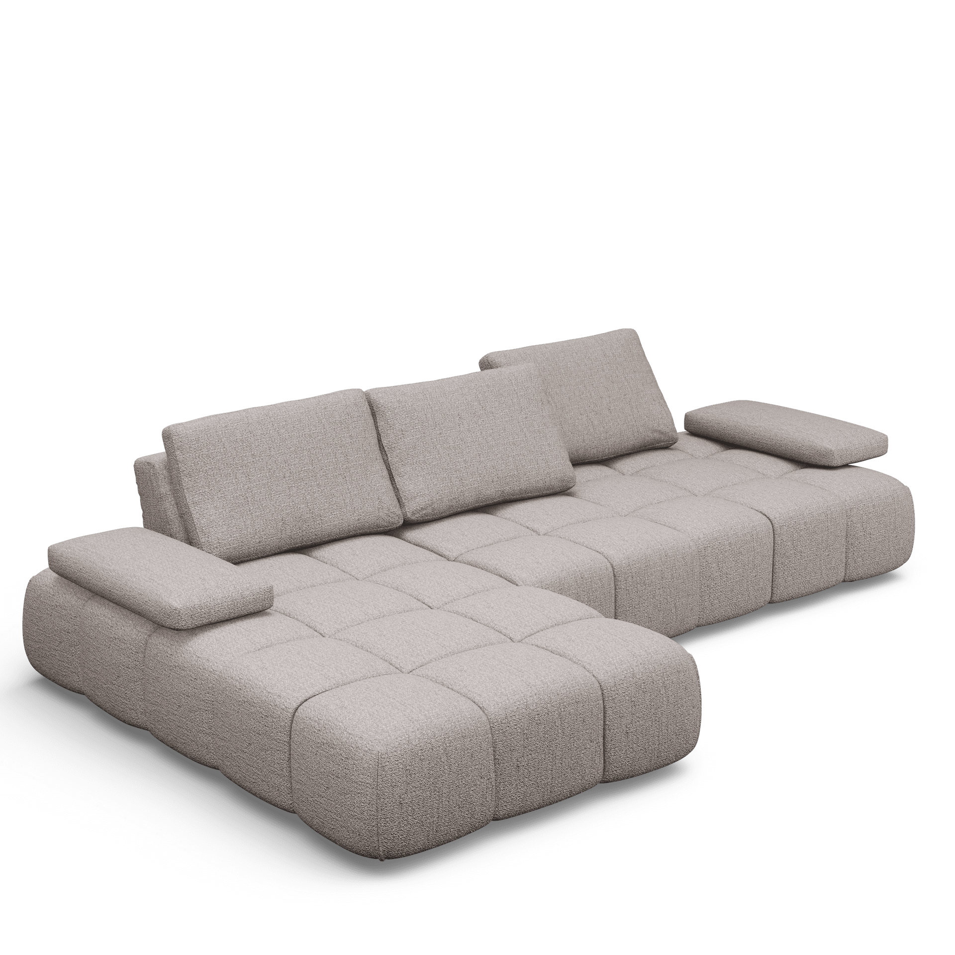 Nowoczesna szara sofa modułowa z miękkimi poduszkami
