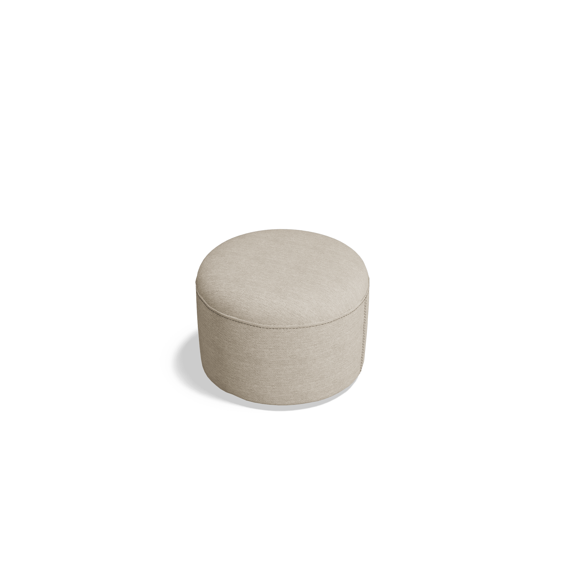 Beżowa okrągła pufa tapicerowana nowoczesny design